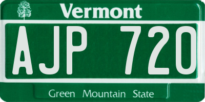 VT license plate AJP720