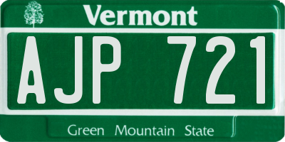 VT license plate AJP721