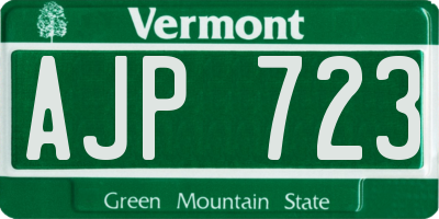 VT license plate AJP723