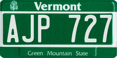 VT license plate AJP727