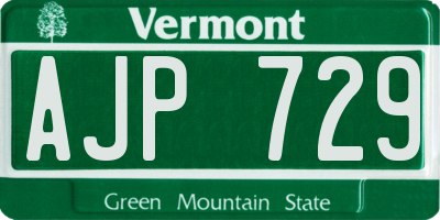 VT license plate AJP729