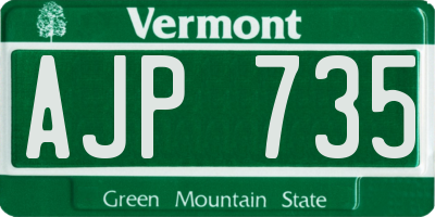 VT license plate AJP735