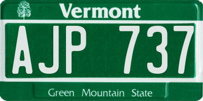 VT license plate AJP737