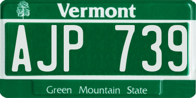 VT license plate AJP739