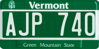 VT license plate AJP740