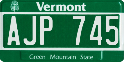 VT license plate AJP745