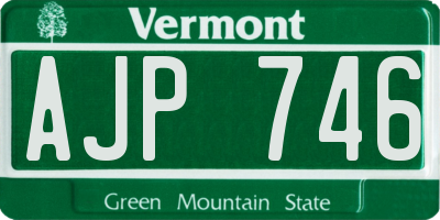 VT license plate AJP746