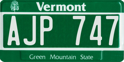 VT license plate AJP747