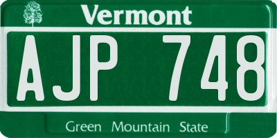 VT license plate AJP748