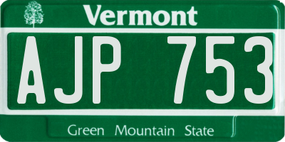 VT license plate AJP753