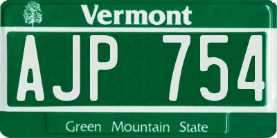 VT license plate AJP754