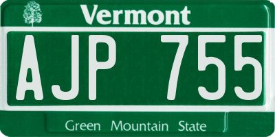 VT license plate AJP755