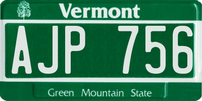 VT license plate AJP756