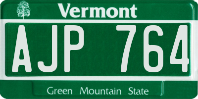 VT license plate AJP764