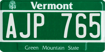 VT license plate AJP765
