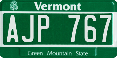 VT license plate AJP767