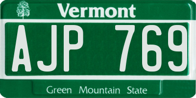 VT license plate AJP769