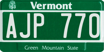 VT license plate AJP770