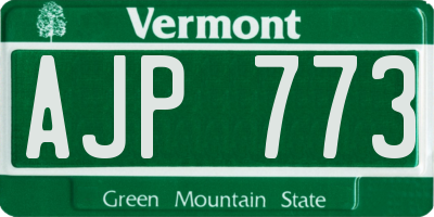 VT license plate AJP773