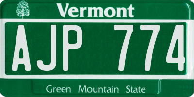 VT license plate AJP774