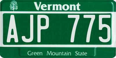 VT license plate AJP775