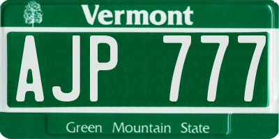 VT license plate AJP777