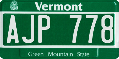 VT license plate AJP778