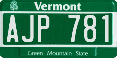 VT license plate AJP781