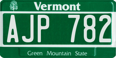 VT license plate AJP782