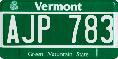 VT license plate AJP783