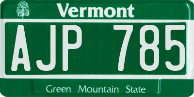 VT license plate AJP785