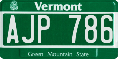 VT license plate AJP786