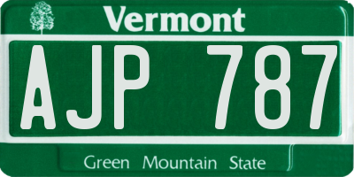 VT license plate AJP787