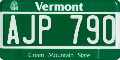 VT license plate AJP790