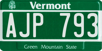 VT license plate AJP793