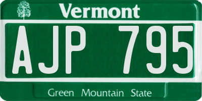 VT license plate AJP795