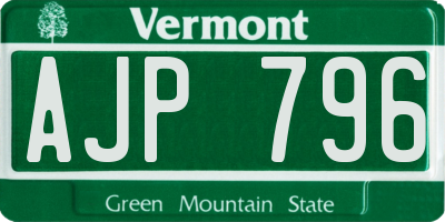 VT license plate AJP796