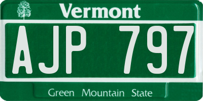 VT license plate AJP797