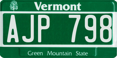 VT license plate AJP798