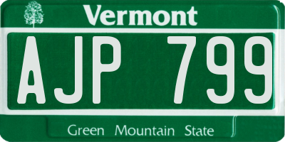 VT license plate AJP799