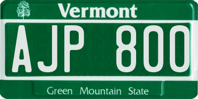 VT license plate AJP800