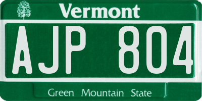 VT license plate AJP804