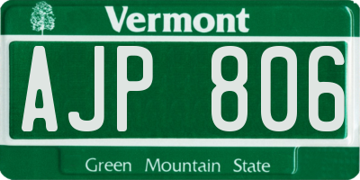 VT license plate AJP806