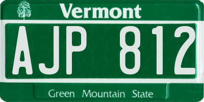 VT license plate AJP812