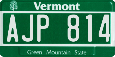 VT license plate AJP814