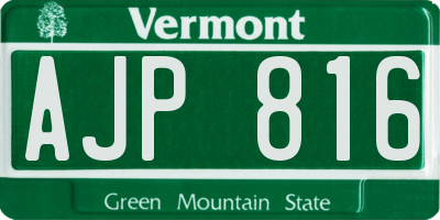 VT license plate AJP816
