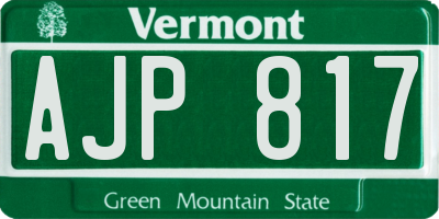 VT license plate AJP817
