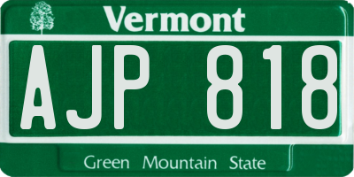 VT license plate AJP818