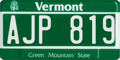 VT license plate AJP819