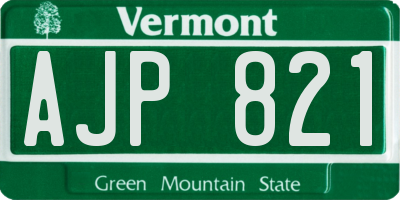 VT license plate AJP821